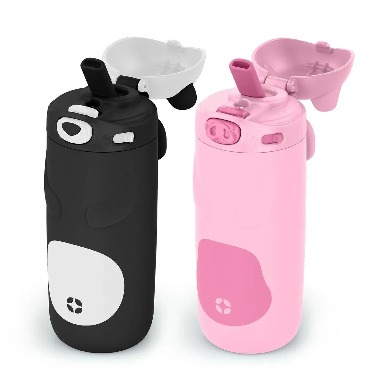 Ello Ellies 2-Pack 12oz Kids Stainless Steel Vacuum Insulated Water Bottle with Straw & Leak-Proof Lid