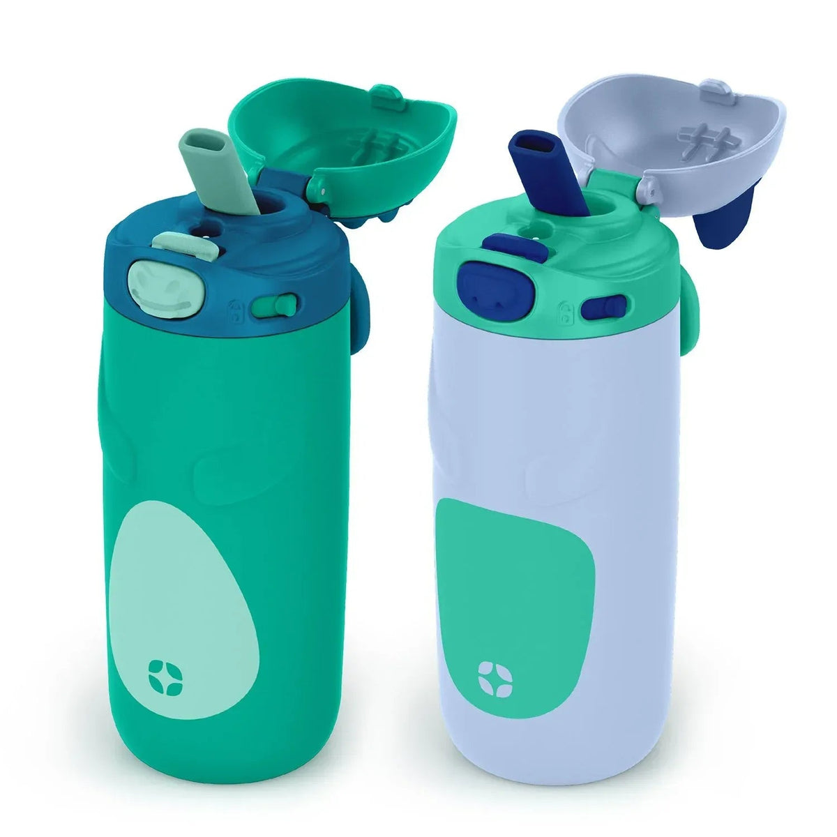 Ello Ellies 2-Pack 12oz Kids Stainless Steel Vacuum Insulated Water Bottle with Straw & Leak-Proof Lid