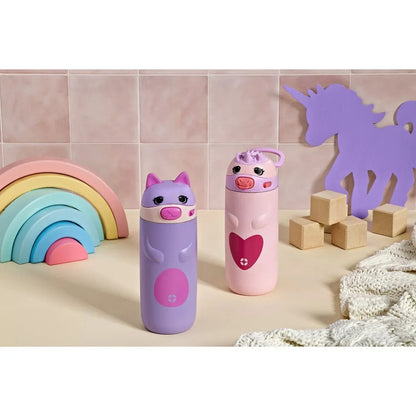Ello Ellies 2-Pack 12oz Kids Stainless Steel Vacuum Insulated Water Bottle with Straw & Leak-Proof Lid