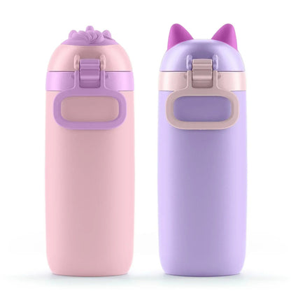 Ello Ellies 2-Pack 12oz Kids Stainless Steel Vacuum Insulated Water Bottle with Straw & Leak-Proof Lid
