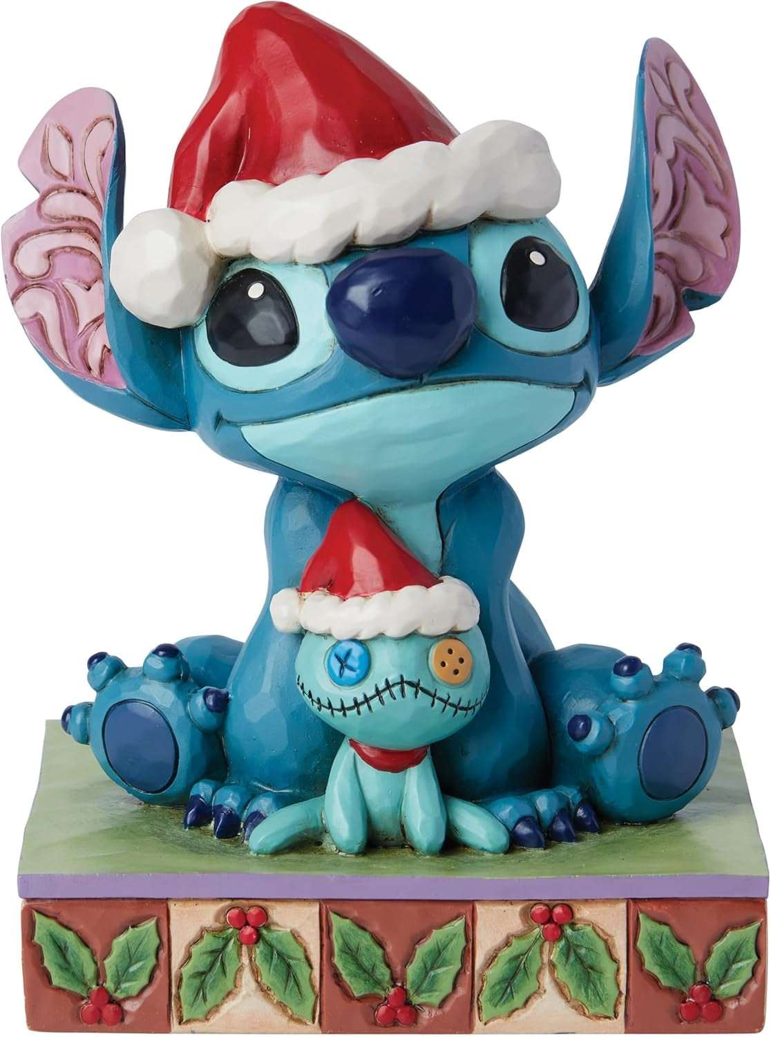 Enesco Disney Traditions Collection by Jim Shore Lilo and Stitch Santa with Scrump Figurine- Stone Resin Hand Painted Crafted Collectible Stitch Christmas Disney Figurines Home Decor Statue, 5.5 Inch