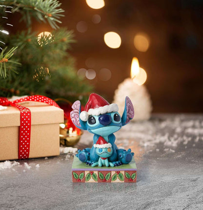 Enesco Disney Traditions Collection by Jim Shore Lilo and Stitch Santa with Scrump Figurine- Stone Resin Hand Painted Crafted Collectible Stitch Christmas Disney Figurines Home Decor Statue, 5.5 Inch