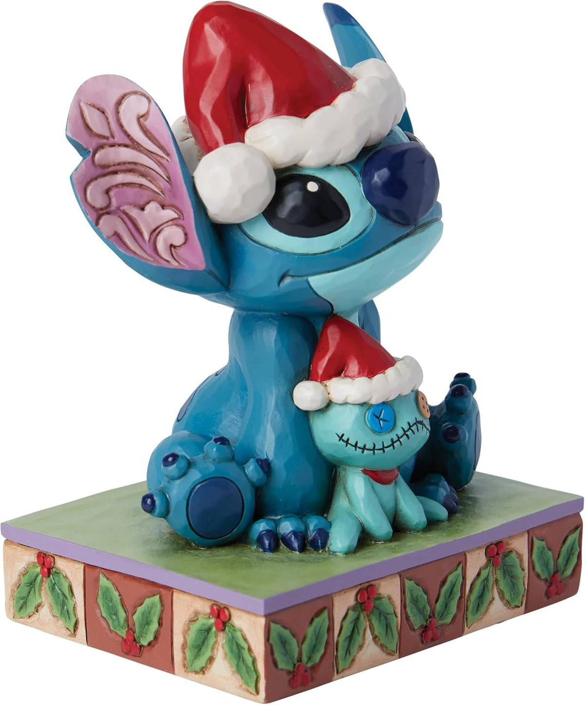 Enesco Disney Traditions Collection by Jim Shore Lilo and Stitch Santa with Scrump Figurine- Stone Resin Hand Painted Crafted Collectible Stitch Christmas Disney Figurines Home Decor Statue, 5.5 Inch
