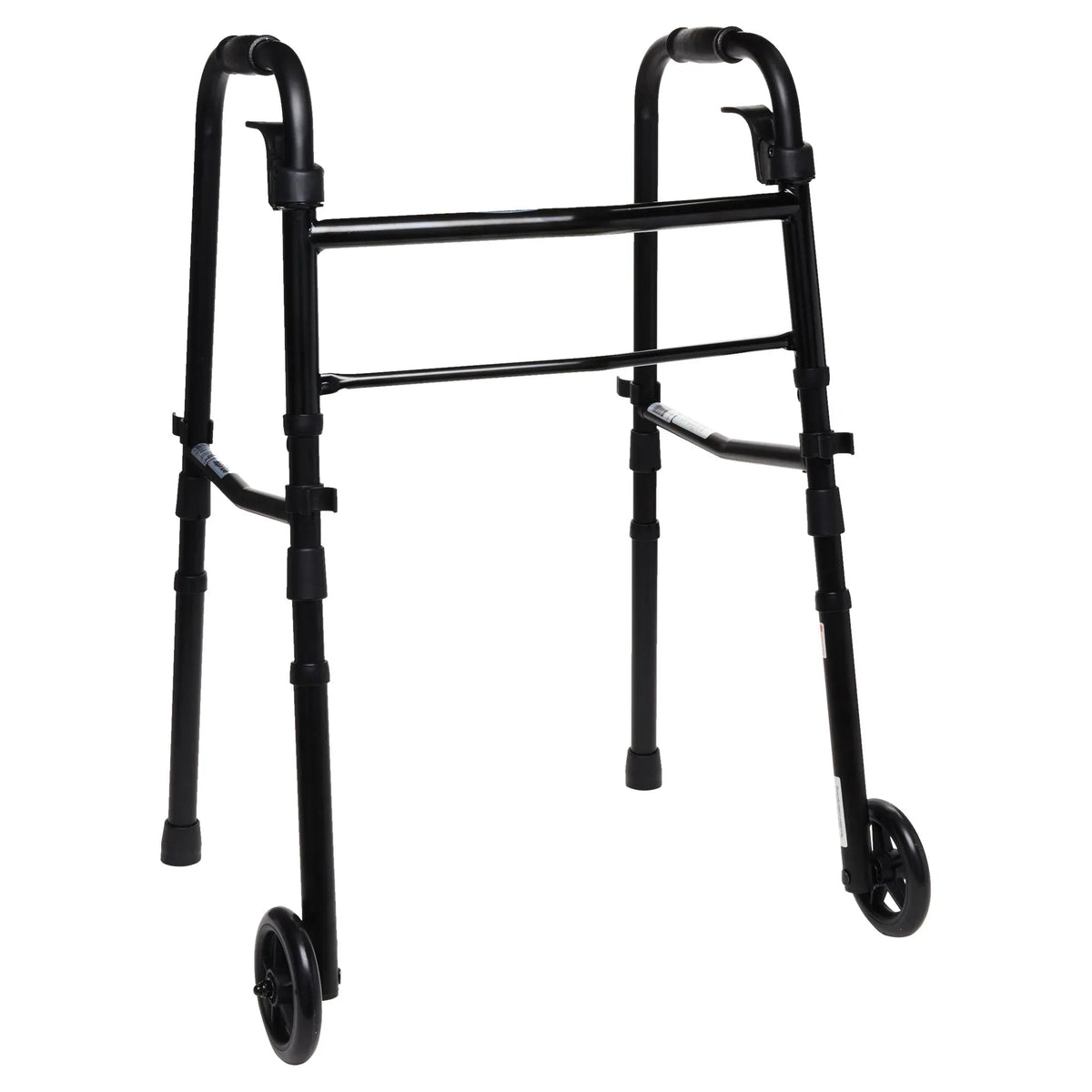 Equate Folding Walker with 5-Inch Wheels, Black – 350 lb Weight Capacity