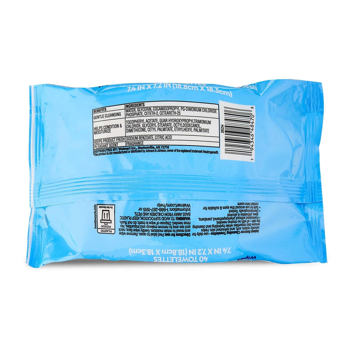 Equate Makeup Remover Cleansing Towelettes, 40 Count
