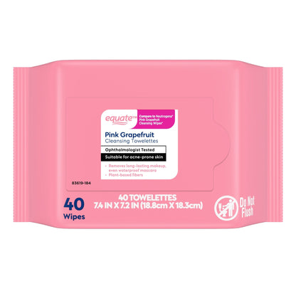 Equate Pink Grapefruit Cleansing Towelettes - 80 Count