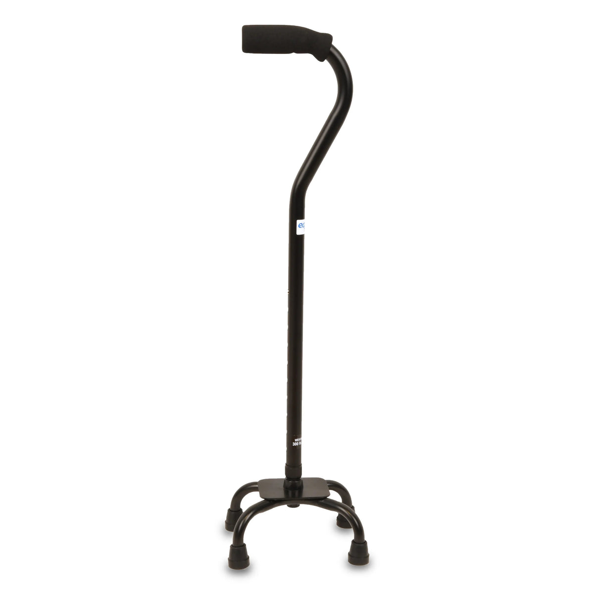 Equate Quad Walking Cane with Small Base – Height Adjustable, 300 lb Capacity