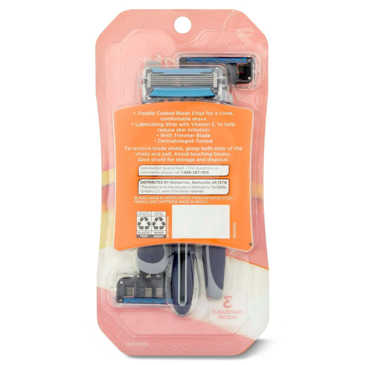 Equate Men's 5-Blade Disposable Razors, 3 Count