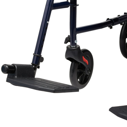 Equate Steel Folding Transport Wheelchair with 19" Seat, Black, 300 lb Weight Capacity