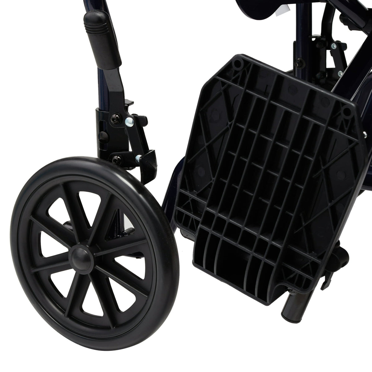 Equate Steel Folding Transport Wheelchair with 19" Seat, Black, 300 lb Weight Capacity