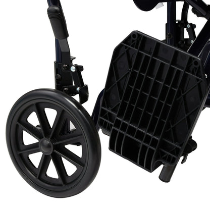Equate Steel Folding Transport Wheelchair with 19" Seat, Black, 300 lb Weight Capacity