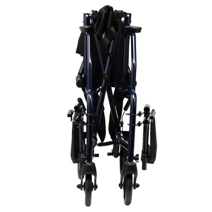 Equate Steel Folding Transport Wheelchair with 19" Seat, Black, 300 lb Weight Capacity