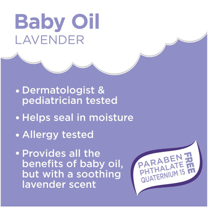 Equate Baby Oil, Lavender, 20 fl oz