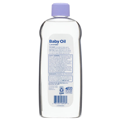 Equate Baby Oil, Lavender, 20 fl oz