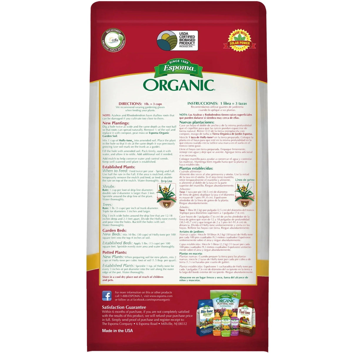 Espoma Organic Holly-Tone for Evergreen & Azalea Plant Food, 4-3-4 Fertilizer, 8 lb.