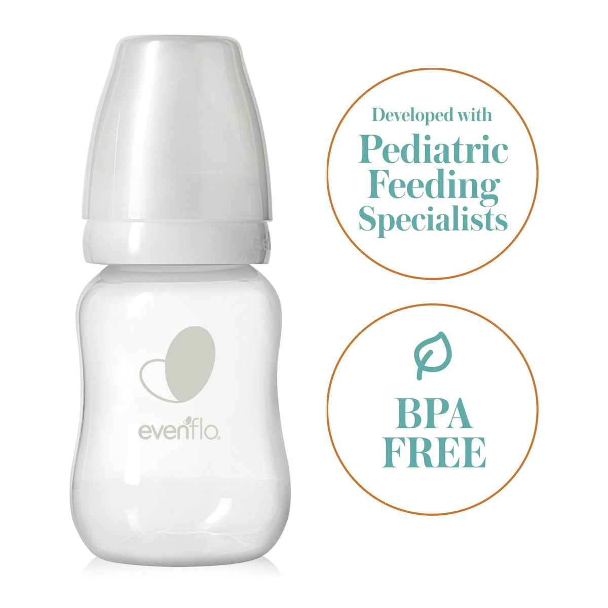 Evenflo Balance + Standard Neck BPA-Free Plastic Baby Bottles - 4oz, Clear
