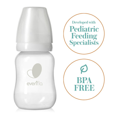 Evenflo Balance + Standard Neck BPA-Free Plastic Baby Bottles - 4oz, Clear