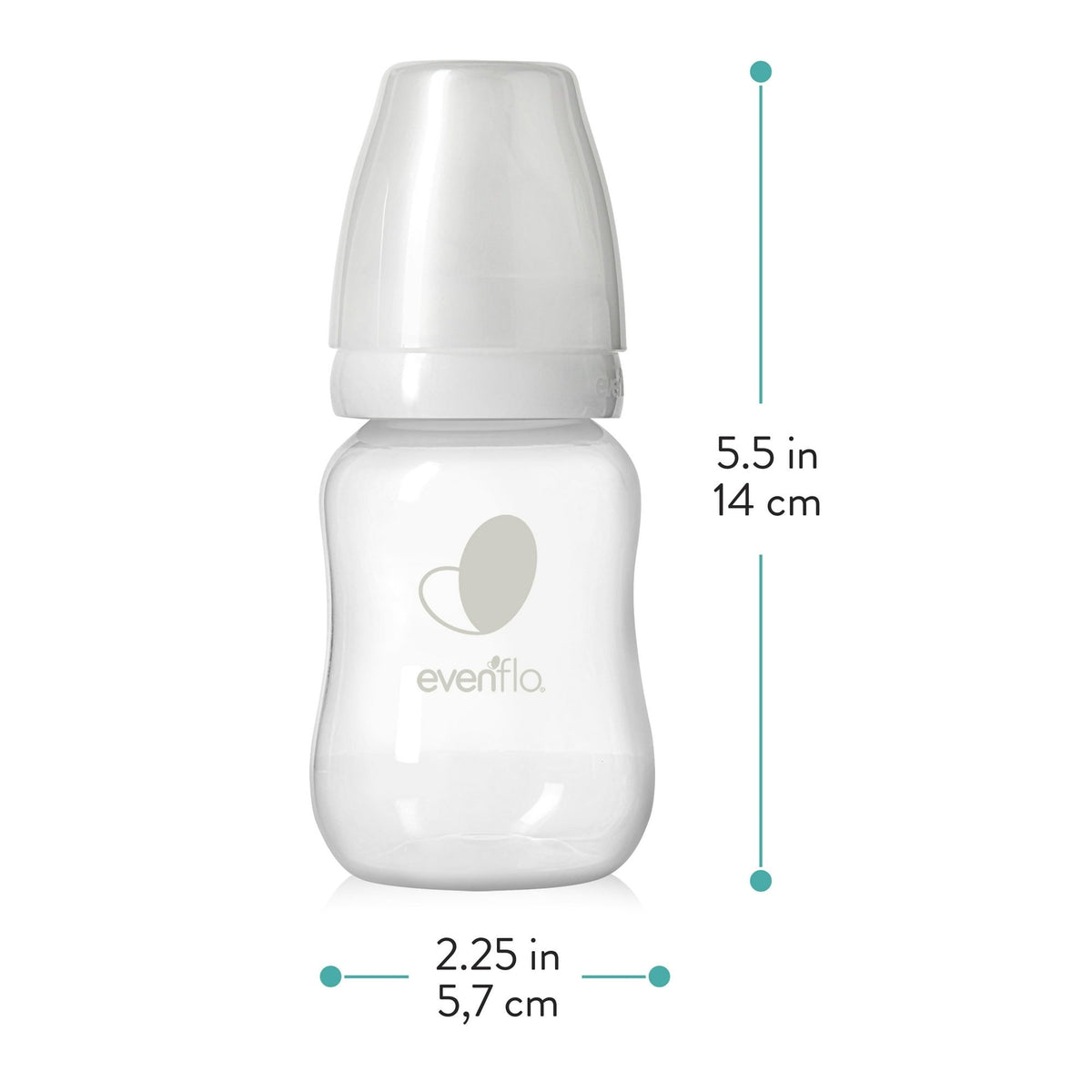 Evenflo Balance + Standard Neck BPA-Free Plastic Baby Bottles - 4oz, Clear