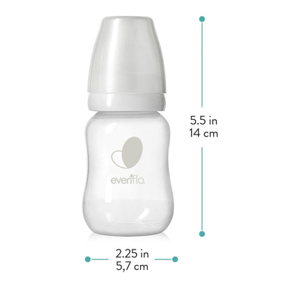 Evenflo Balance + Standard Neck BPA-Free Plastic Baby Bottles - 4oz, Clear