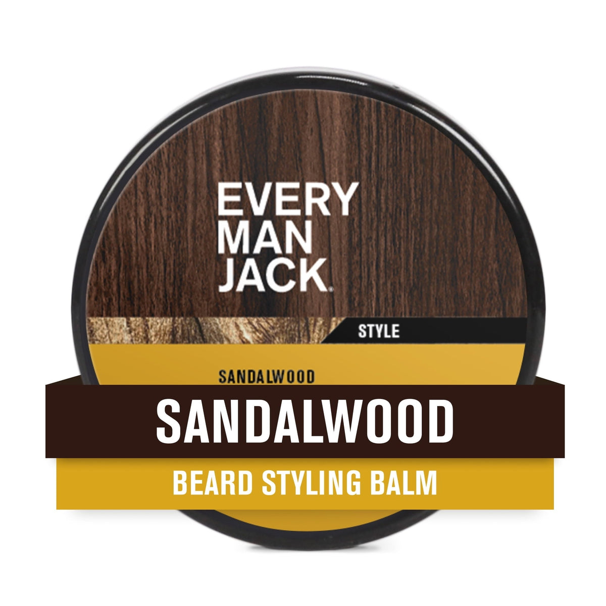 Every Man Jack Beard Balm - Moisturize and Style Beard Balm - Light Sandalwood Scent - 2oz