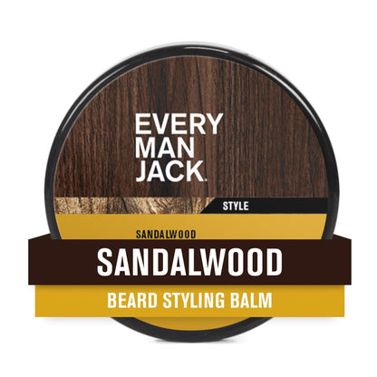 Every Man Jack Beard Balm - Moisturize and Style Beard Balm - Light Sandalwood Scent - 2oz