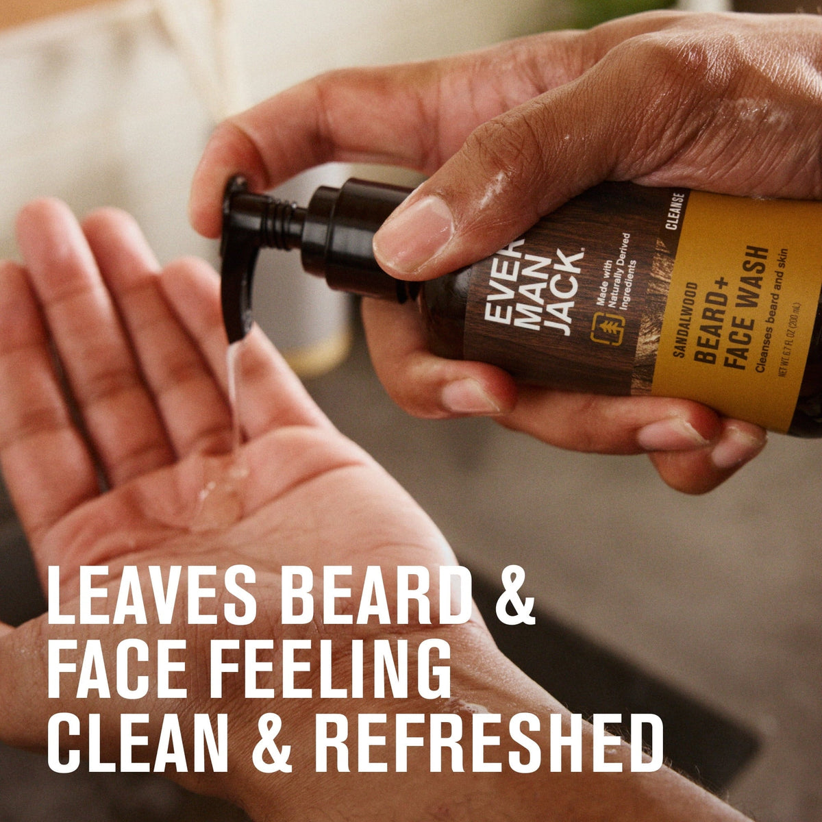 Every Man Jack Beard + Face Wash - Vanilla & Cedar Fragrance - Cleans & Softens Your Beard and Skin - Naturally Derived w/ Aloe and Glycerin- 6.7 fl oz