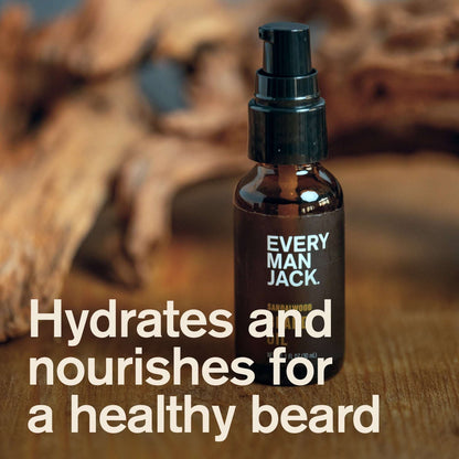Every Man Jack Men's Beard Oil to Moisturize and Soften, Beard Care Conditioner, Sandalwood, 1 Fluid Ounce