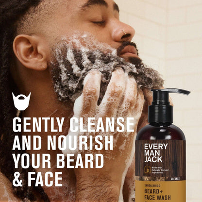 Every Man Jack Sandalwood Beard Wash and Beard Care Conditioner for Men, 6.7 fl oz