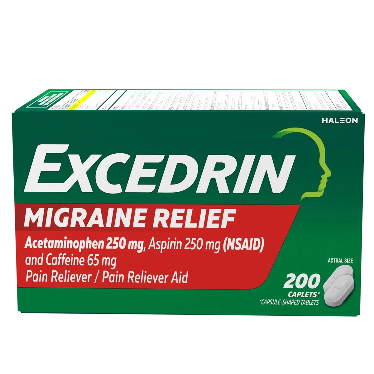 Excedrin Migraine Relief Pain Reliever Caplets, 24 Count