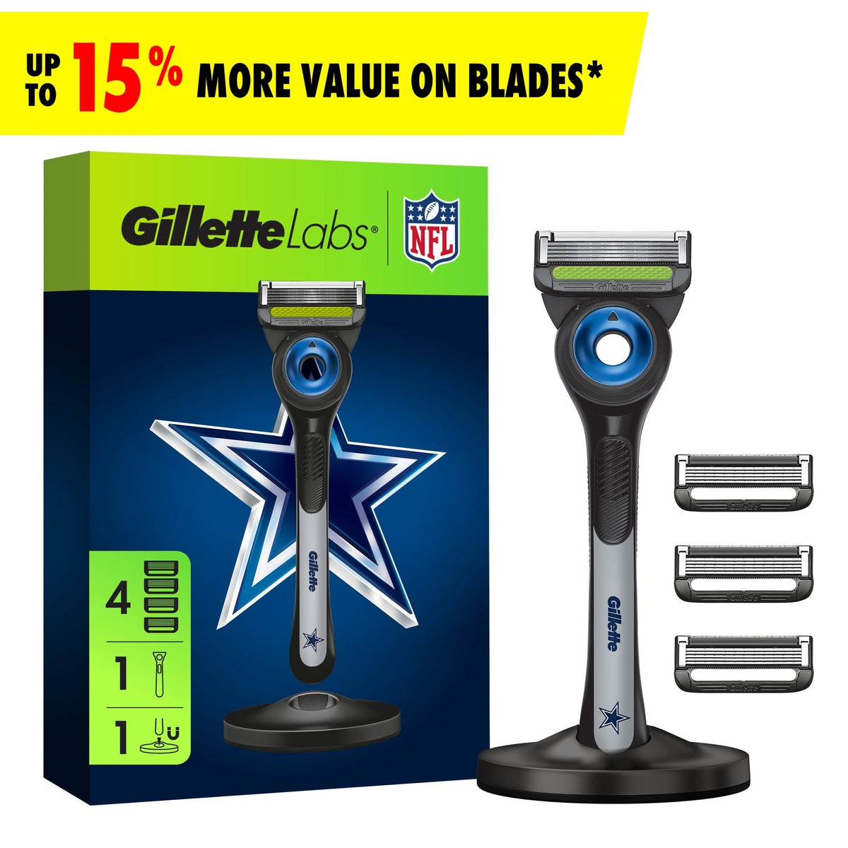 Exclusive Gillette Labs Official Cowboys Gameday Razor Bundle