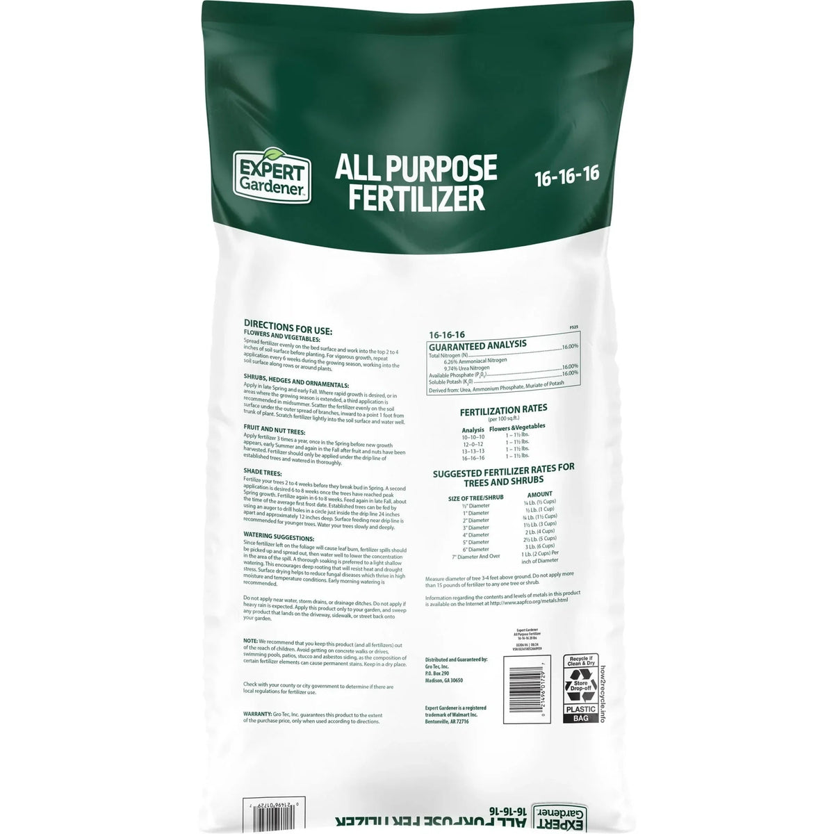 Expert Gardener All Purpose Plant Food Fertilizer 16-16-16, 20 lb.