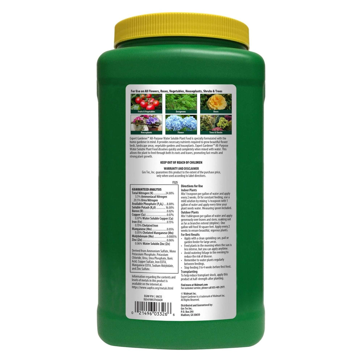Expert Gardener All-Purpose Water Soluble Plant Food Fertilizer