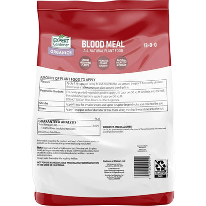 Expert Gardener Blood Meal Plant Food, 13-0-0, 3 lb.