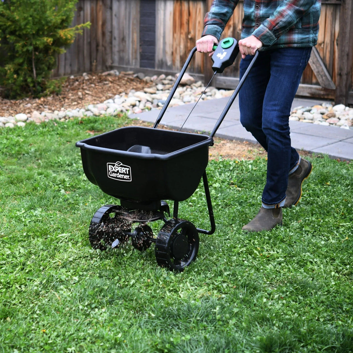 Expert Gardener 66 lb Capacity Push Broadcast Spreader