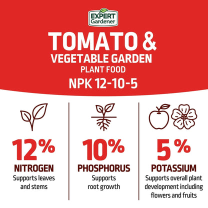 Expert Gardener Tomato & Vegetable Garden Plant Food Fertilizer, 12-10-5 Fertilizer