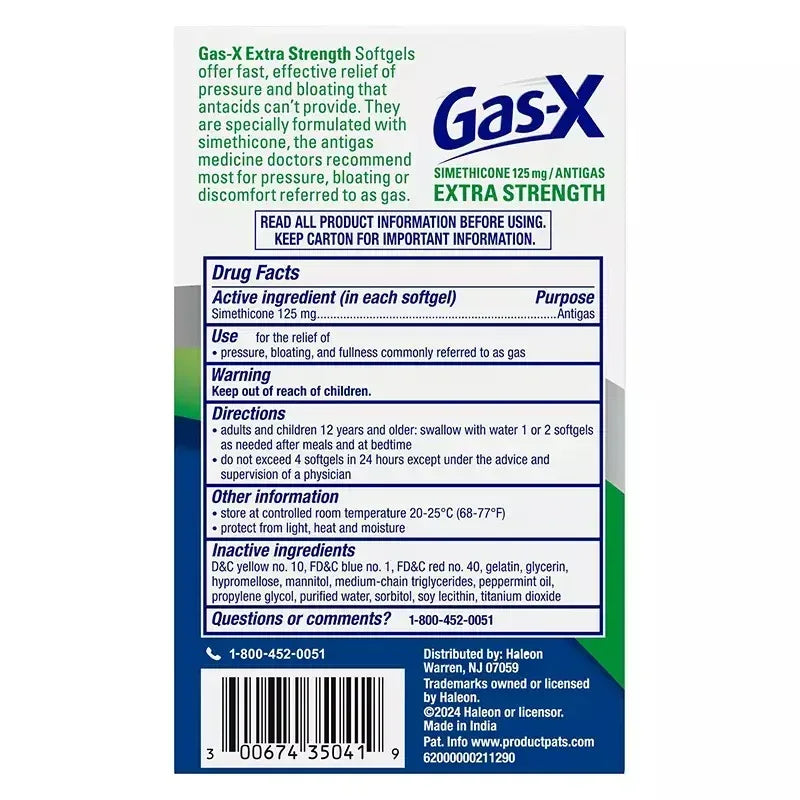 Extra Strength Gas Relief Softgels, 120 Count
