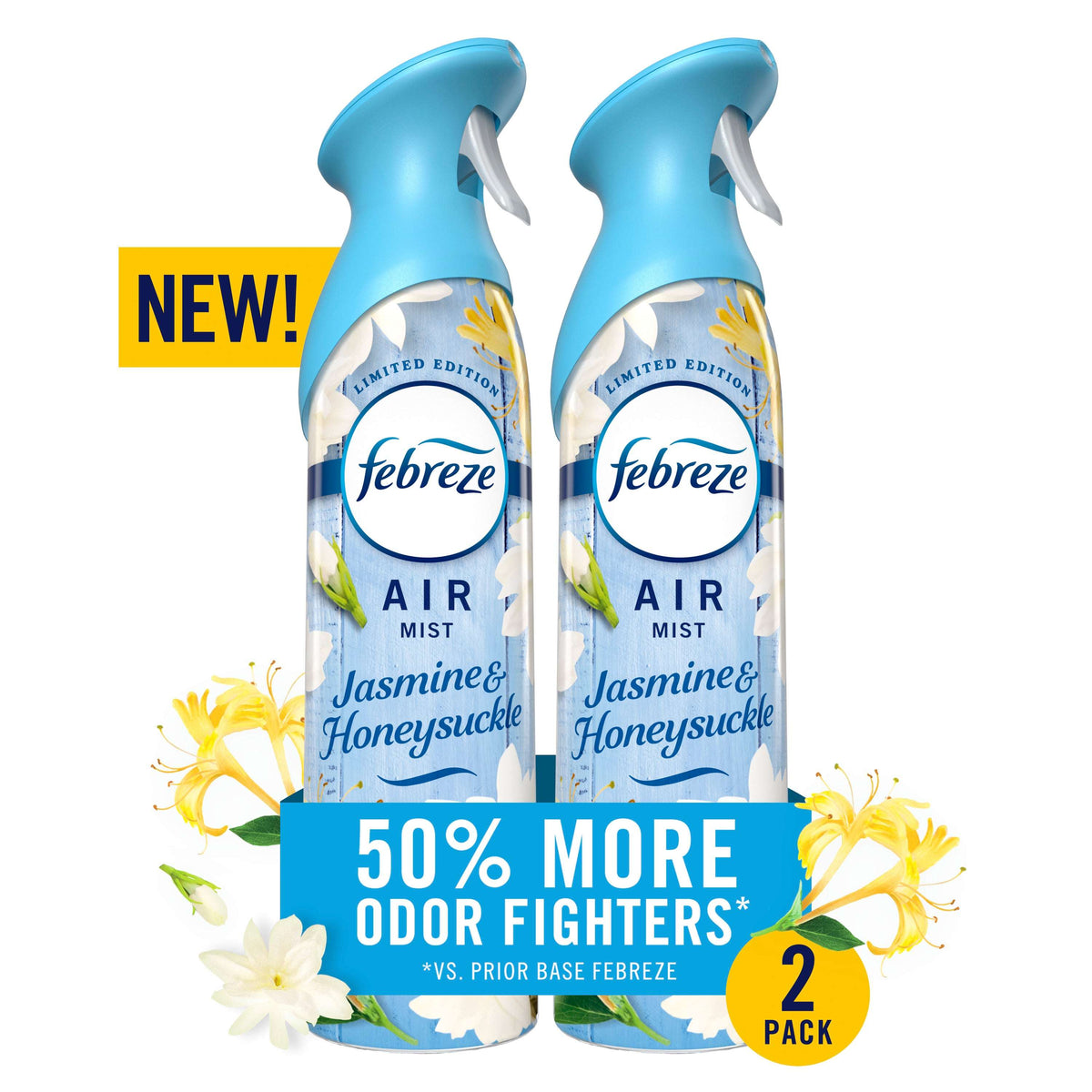 Febreze Air Mist Jasmine & Honeysuckle Air Freshener Spray, 8.1oz, 2 Count