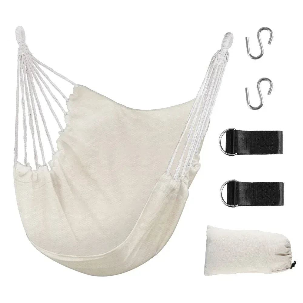 FGY Hammock Chair Swing Portable Canvas Camping Hanging Seat for Outdoor Indoor