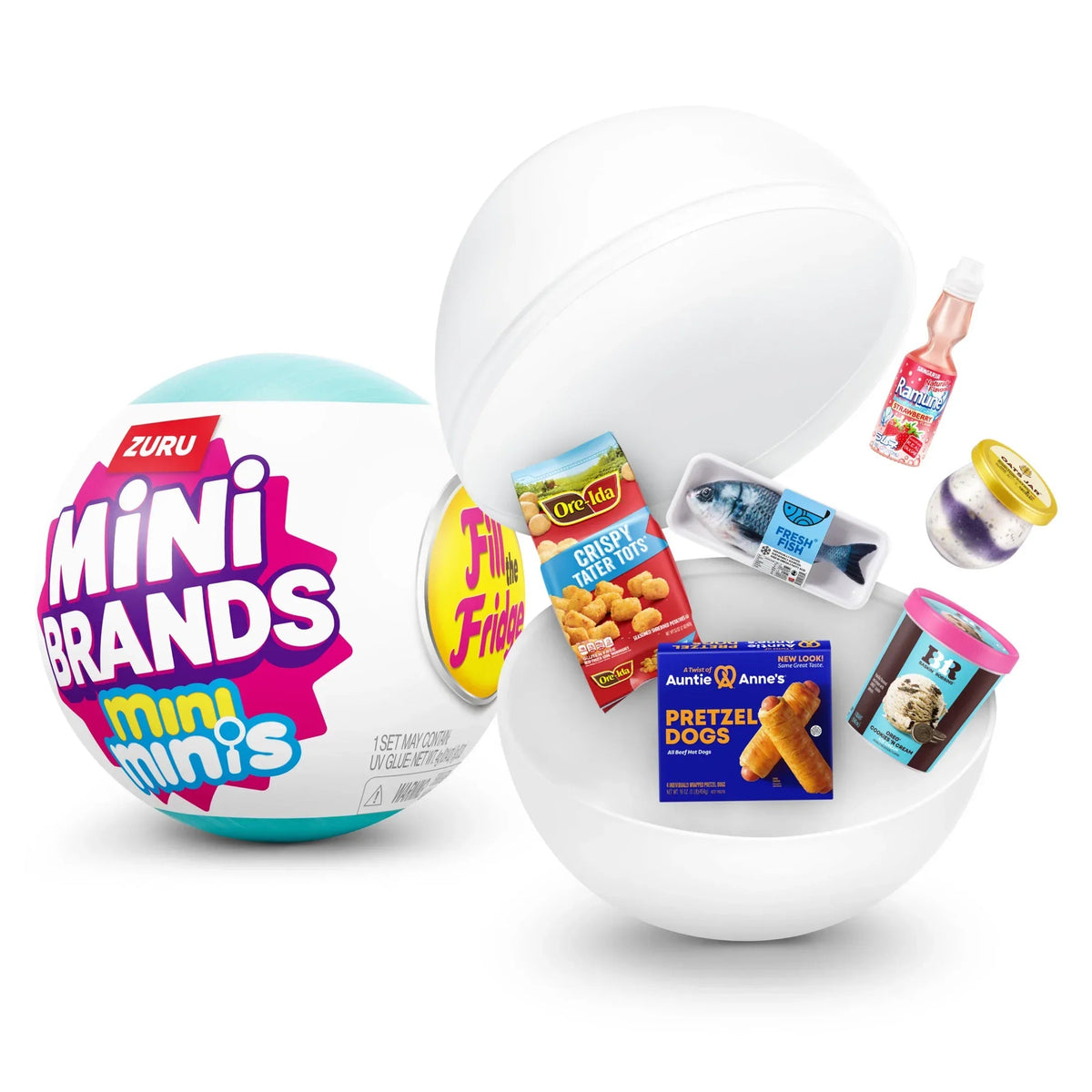 (Pack of 5) Mini Brands Fill the Fridge S1 Blindbox Capsule, Collectible Unbox Surprise Toy for Kids, Teens & Adults Ages 3+ by ZURU