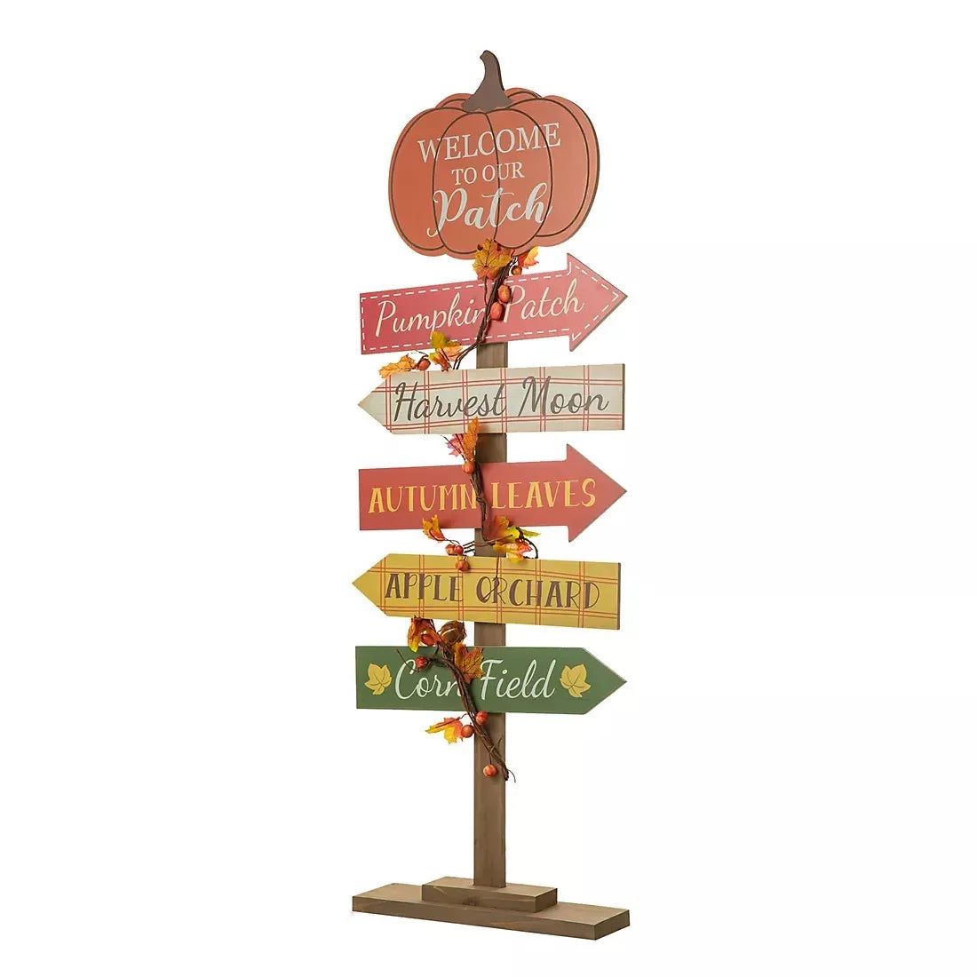 Glitzhome 42.5" Fall Wooden Pumpkin Patch Porch Décor