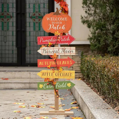 Glitzhome 42.5" Fall Wooden Pumpkin Patch Porch Décor