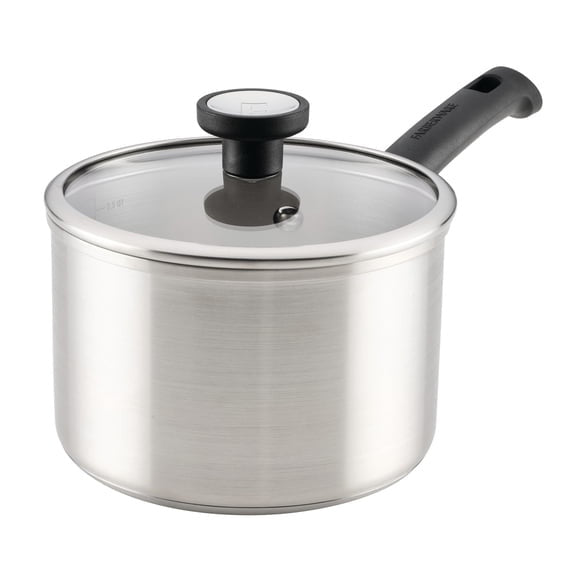 Farberware TrueCook Stainless Steel Induction Saucepan with Lid, 3-Quart, Silver