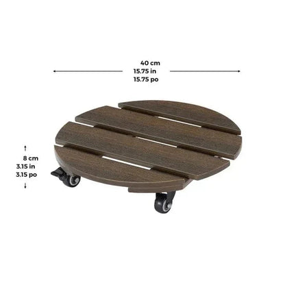 Faux Wood Plant Caddy, 2-pack