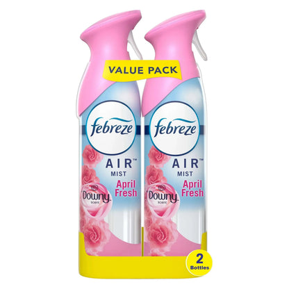 Febreze Odor-Fighting Air Freshener, with Downy Scent, April Fresh, Pack of 2, 8.8 fl oz Each