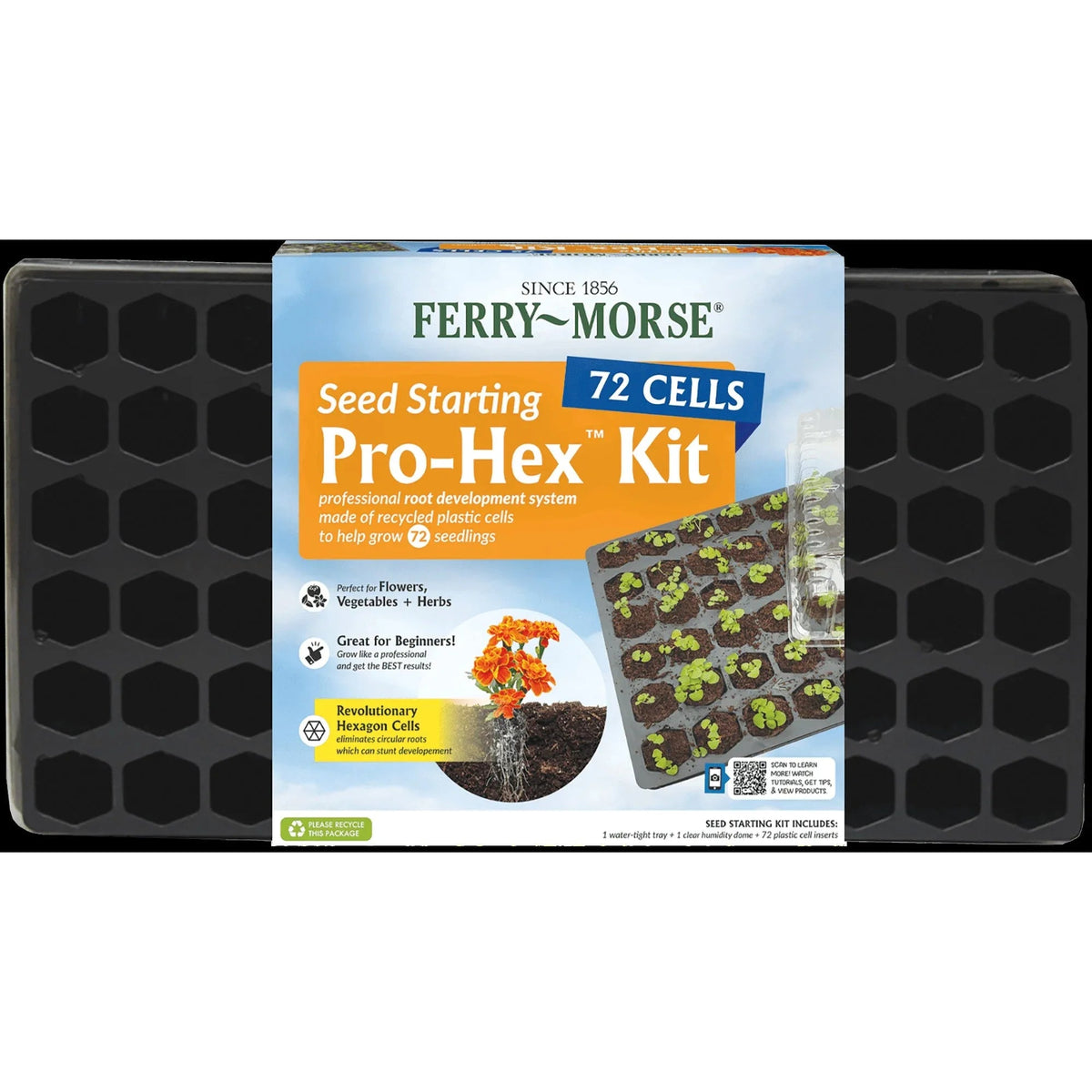 Ferry Morse Pro-Hex Seed Starting Tray 72 Cells - Reusable Plastic Tray