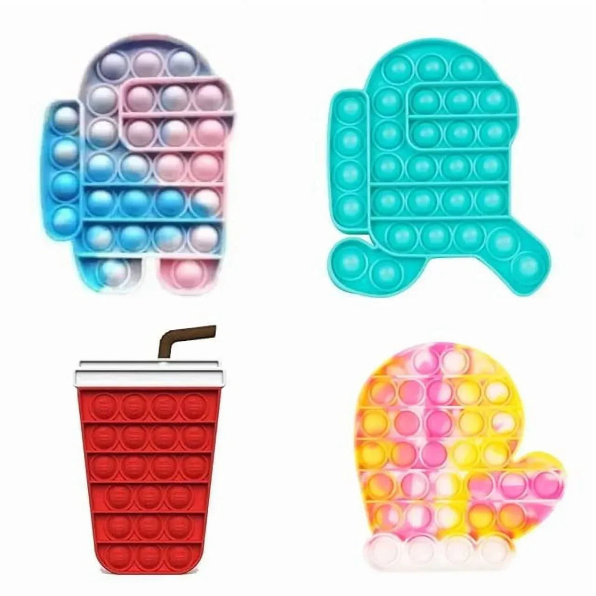 Fidget Toys Pack Poppers Pop It Its Popit Toy Popits fidgets Popping Set, Autism Sensory Travel Toys Autistic Toddlers 1-3 Kids Gift Girls Treasure Box Mini Poppet Figit Package Figetget ADHD (Pack of 50)