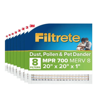 Filtrete Air Filter 1”, MPR 700 MERV 8, Dust, Pollen and Pet Dander Filter, 8-pack