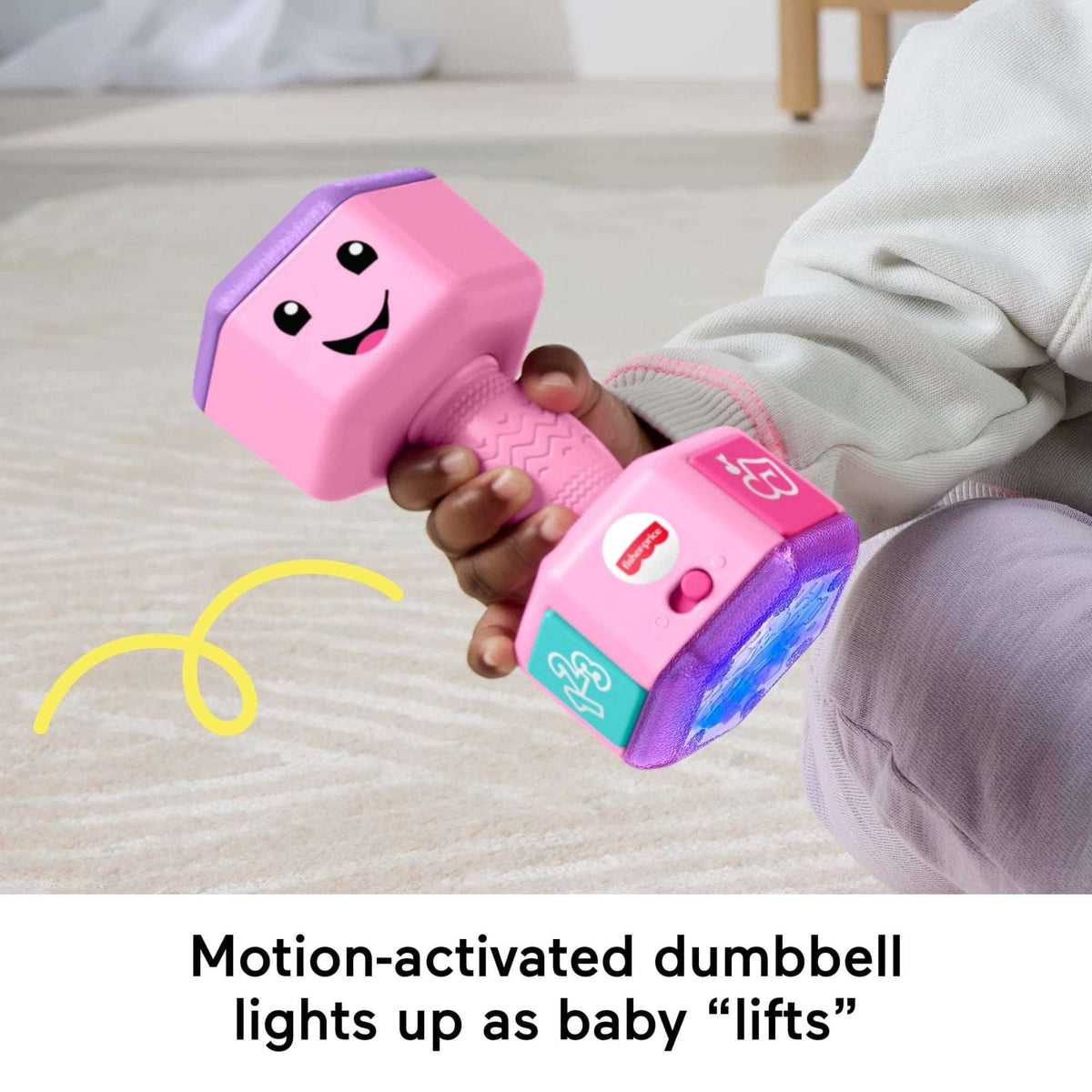 Fisher-Price Laugh & Learn Countin’ Reps Dumbbell Musical Baby Rattle Toy for Unsex Infant & Toddler