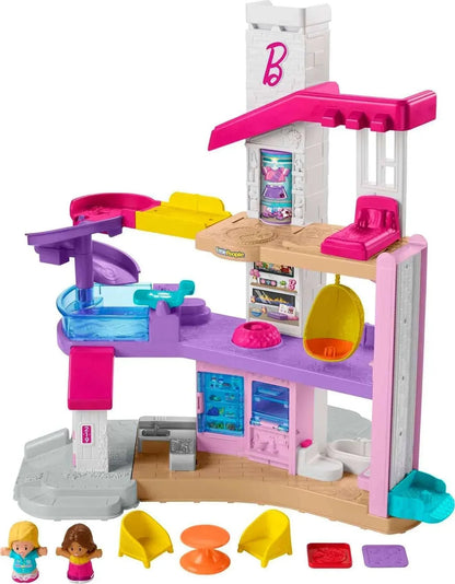 Fisher-Price Little People Barbie Little DreamHouse Toddler Playset with Music & Lights, 7 Pieces