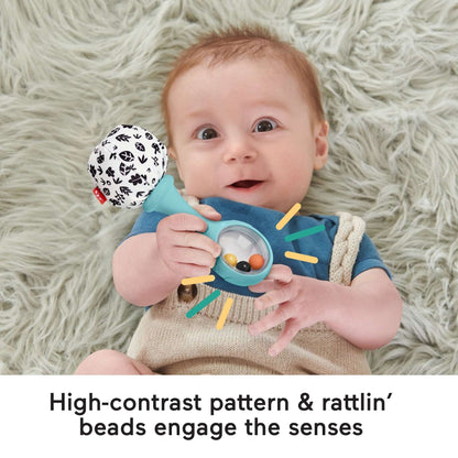 Fisher-Price Baby Rattle ‘n Rock Maracas Toys, Set of 2 for Infants 3+ Months, High Contrast
